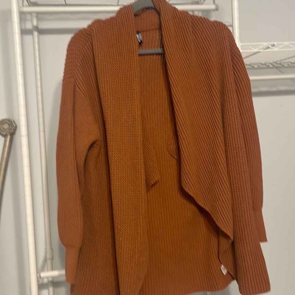 Splendid long waffle detail cardigan